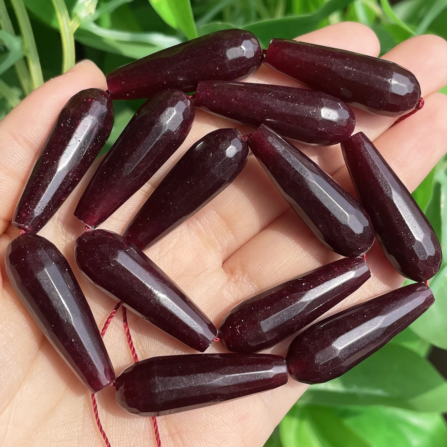 10x30mm Faceted Water Drop Shape Stone Natural Smoky Quartz Angelite Garnet Agates Loose Beads for Jewelry Making DIY Bracelet