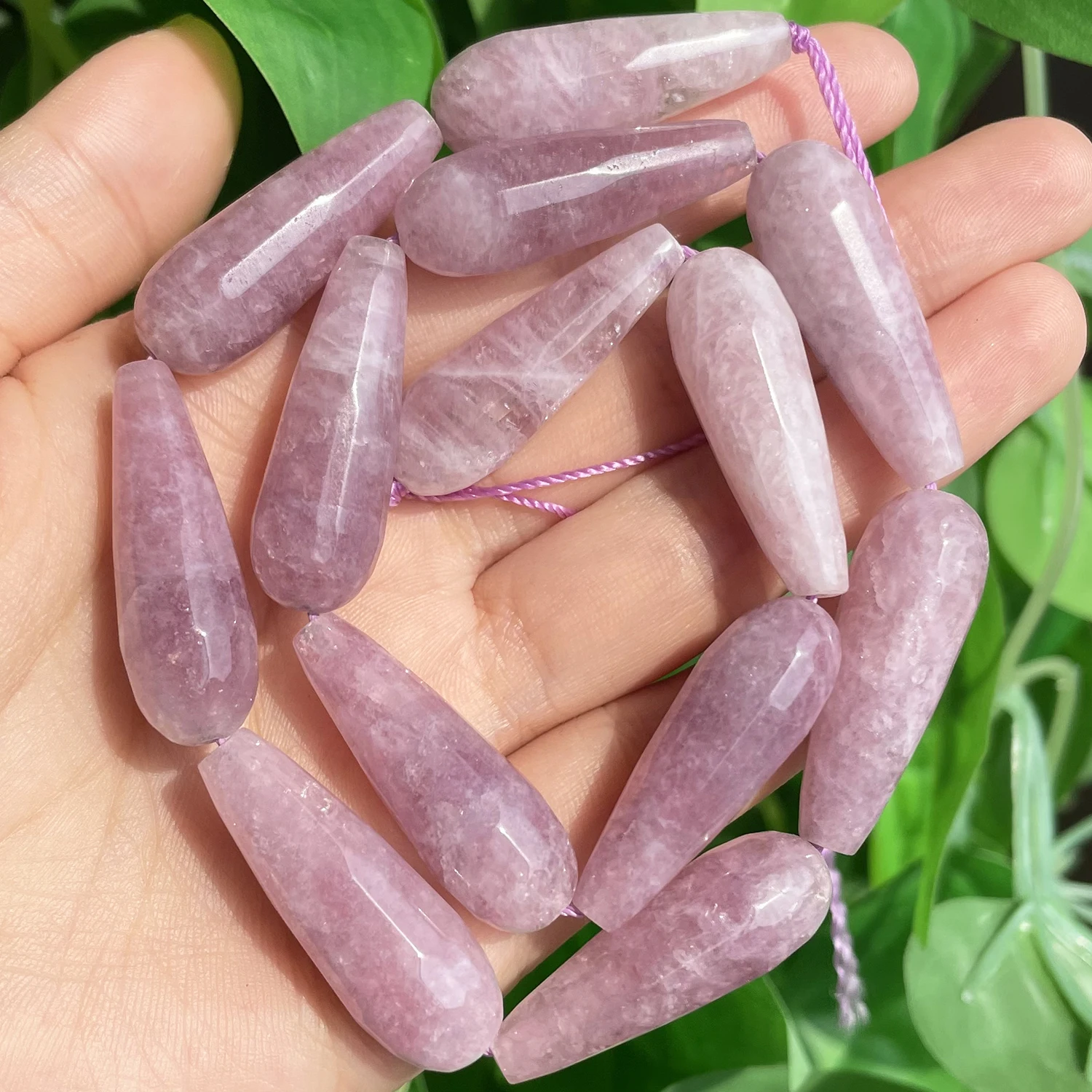 10x30mm Faceted Water Drop Shape Stone Natural Smoky Quartz Angelite Garnet Agates Loose Beads for Jewelry Making DIY Bracelet