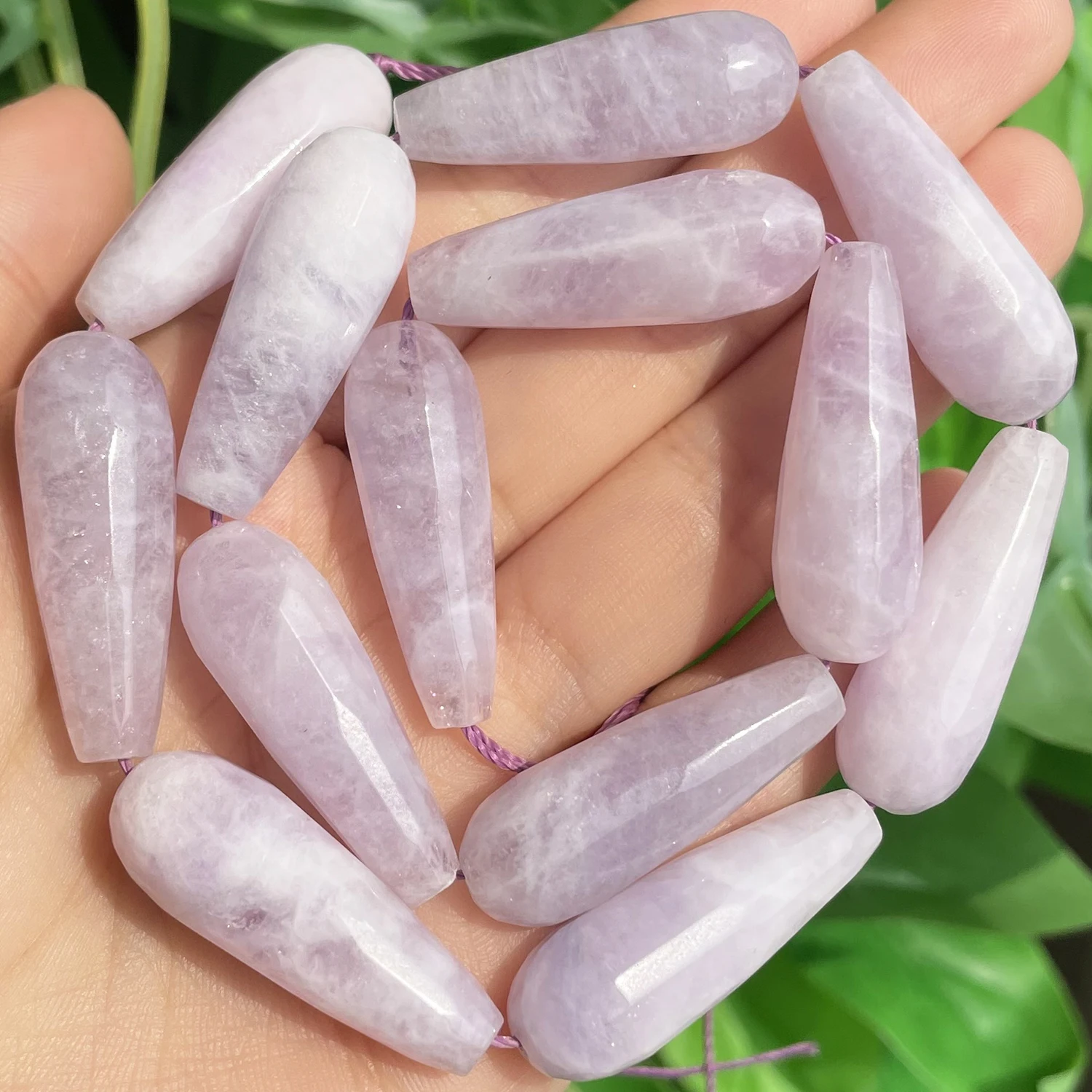 10x30mm Faceted Water Drop Shape Stone Natural Smoky Quartz Angelite Garnet Agates Loose Beads for Jewelry Making DIY Bracelet