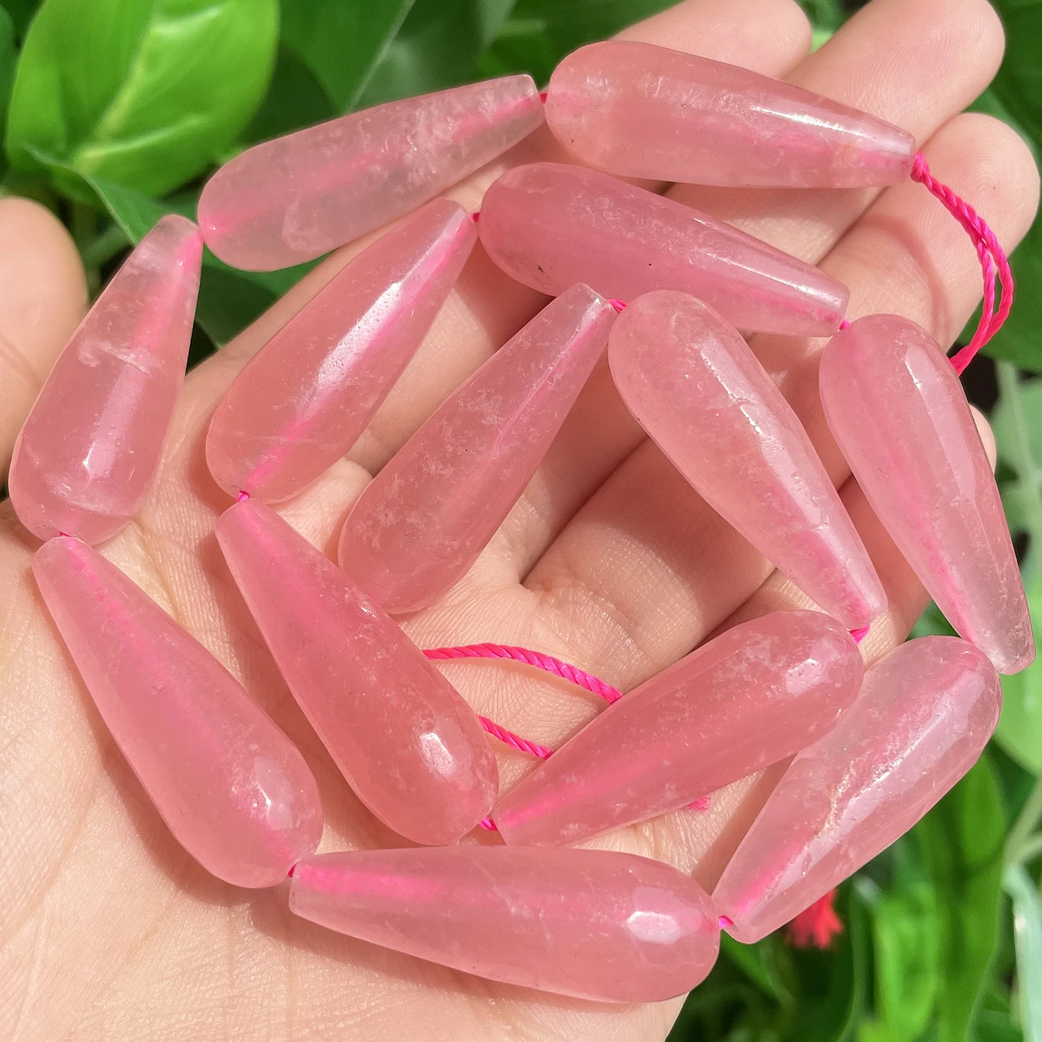 10x30mm Faceted Water Drop Shape Stone Natural Smoky Quartz Angelite Garnet Agates Loose Beads for Jewelry Making DIY Bracelet