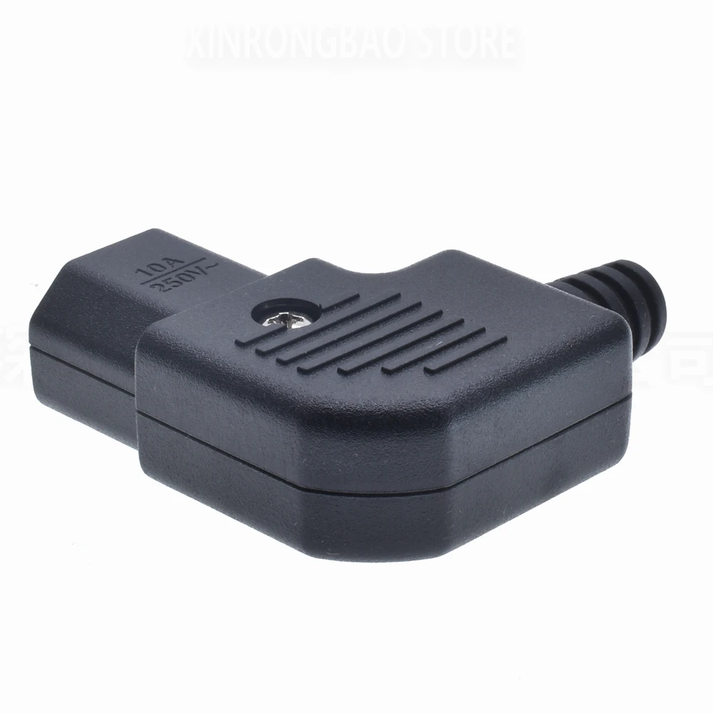 Black Elbow IEC320 C13 C14 Power Cord Wiring Power Plug Assemble IEC Connector Outlet PDU UPS Electrical AC Socket Plug 10A 250V