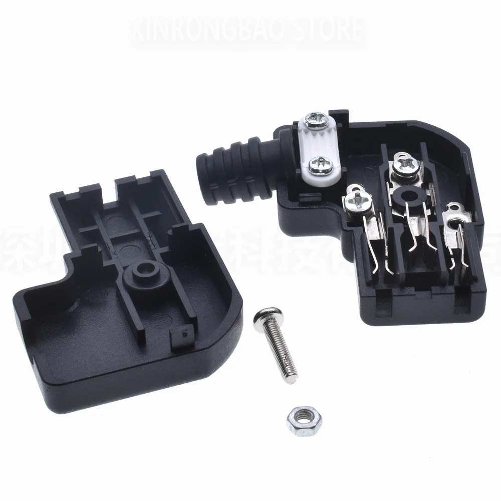 Black Elbow IEC320 C13 C14 Power Cord Wiring Power Plug Assemble IEC Connector Outlet PDU UPS Electrical AC Socket Plug 10A 250V