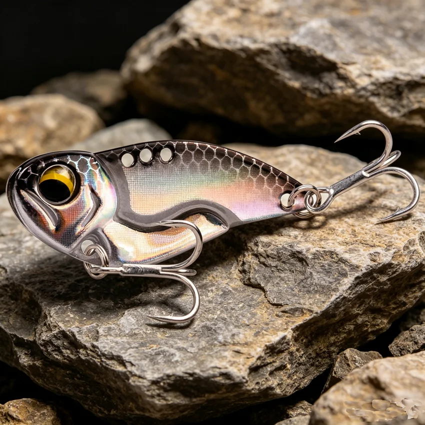 6pcs Metal VIB Fishing Lures 7.3g 10g 14g 20g Vivid Vibrations Spoon Lure Bass Artificial Hard Bait Cicada Lure VIB Bait 3D Eyes