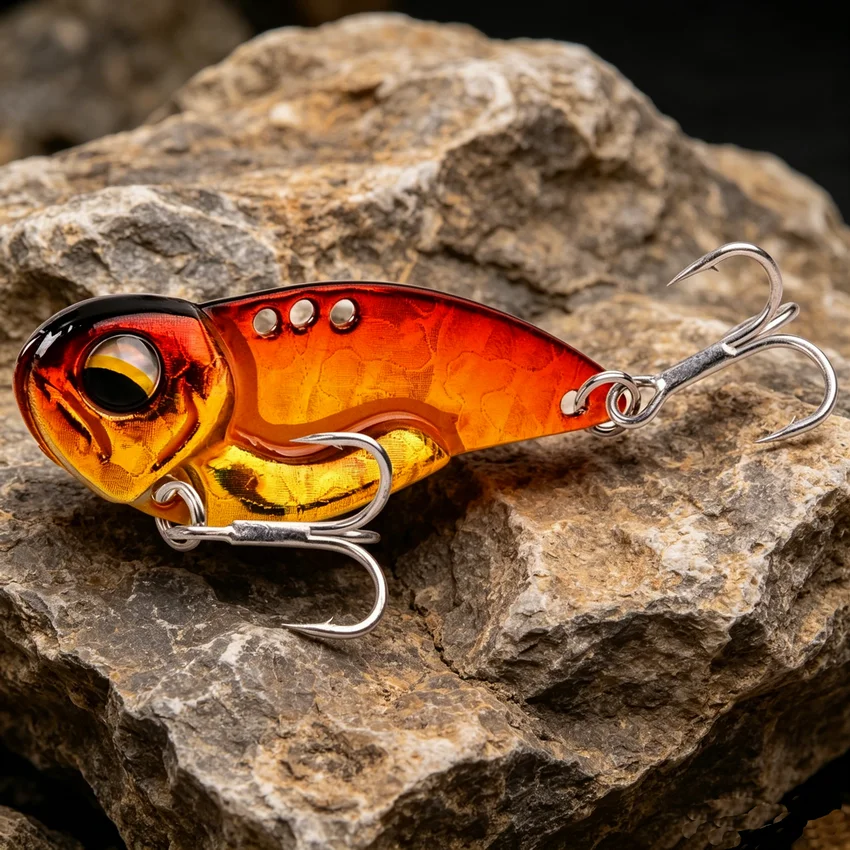 6pcs Metal VIB Fishing Lures 7.3g 10g 14g 20g Vivid Vibrations Spoon Lure Bass Artificial Hard Bait Cicada Lure VIB Bait 3D Eyes