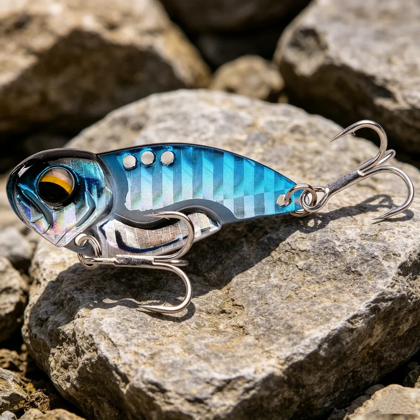 6pcs Metal VIB Fishing Lures 7.3g 10g 14g 20g Vivid Vibrations Spoon Lure Bass Artificial Hard Bait Cicada Lure VIB Bait 3D Eyes