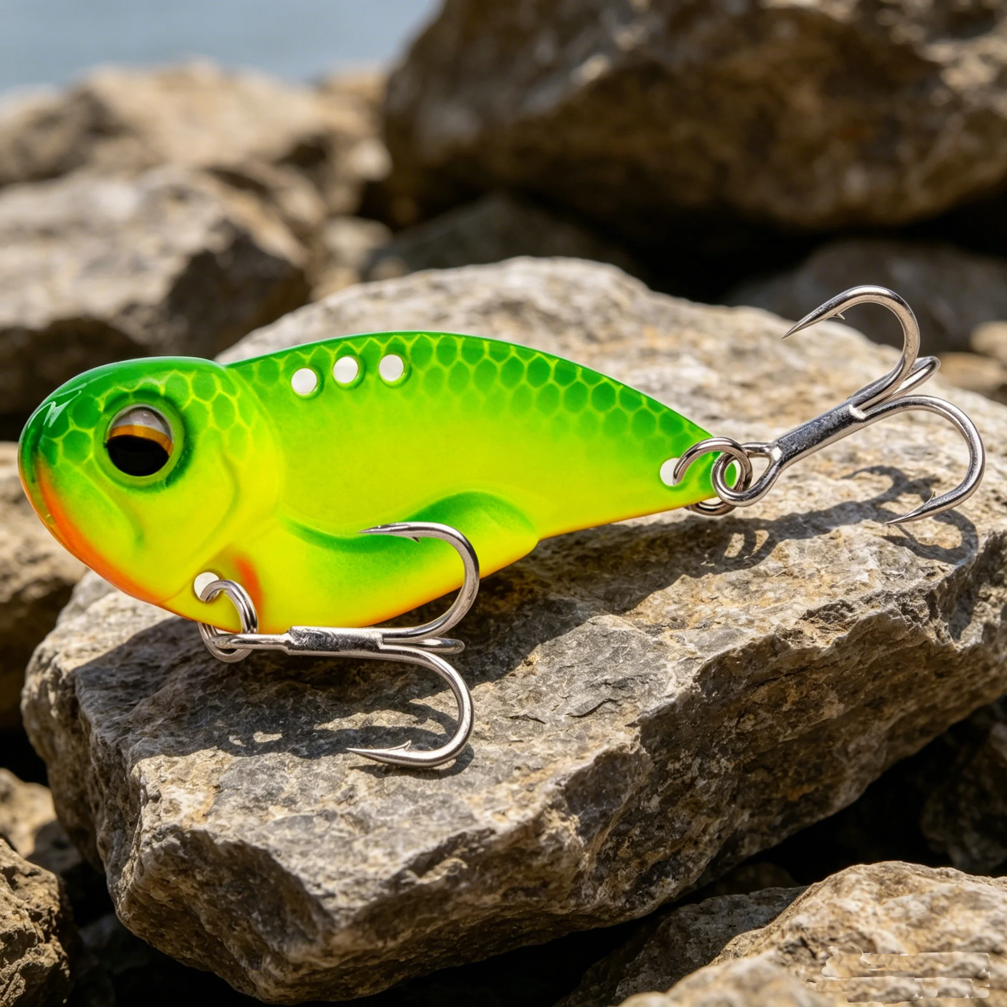6pcs Metal VIB Fishing Lures 7.3g 10g 14g 20g Vivid Vibrations Spoon Lure Bass Artificial Hard Bait Cicada Lure VIB Bait 3D Eyes
