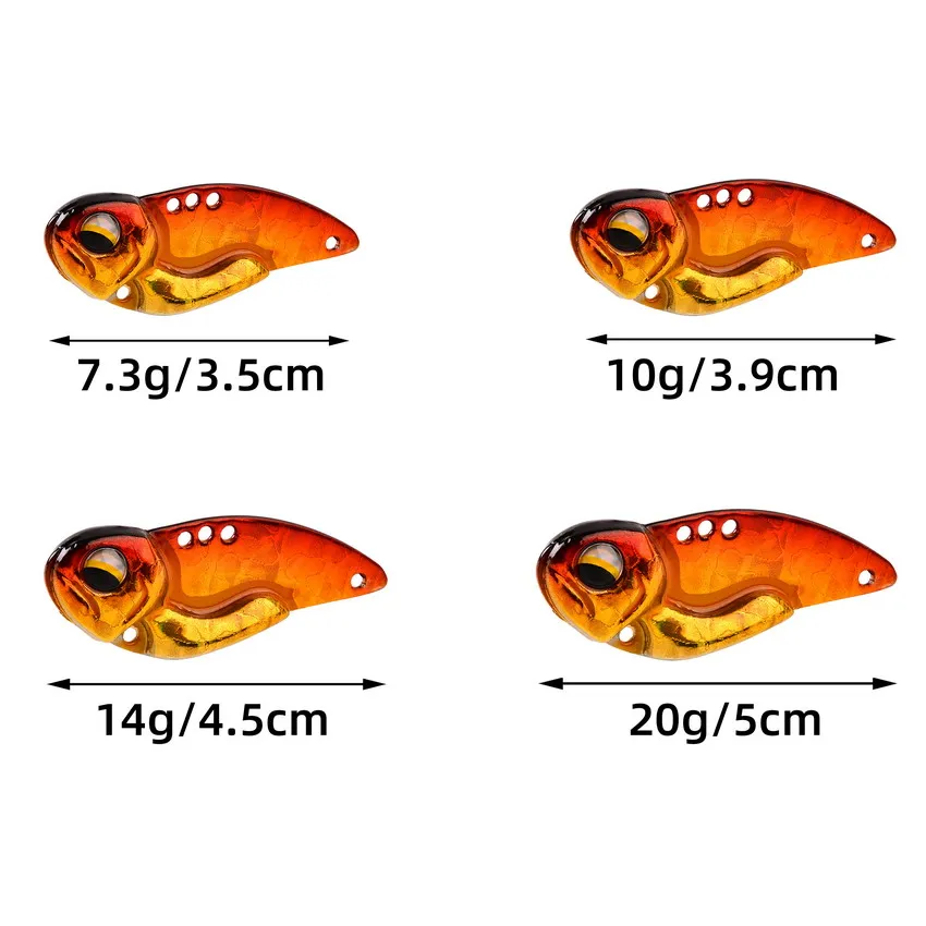 6pcs Metal VIB Fishing Lures 7.3g 10g 14g 20g Vivid Vibrations Spoon Lure Bass Artificial Hard Bait Cicada Lure VIB Bait 3D Eyes
