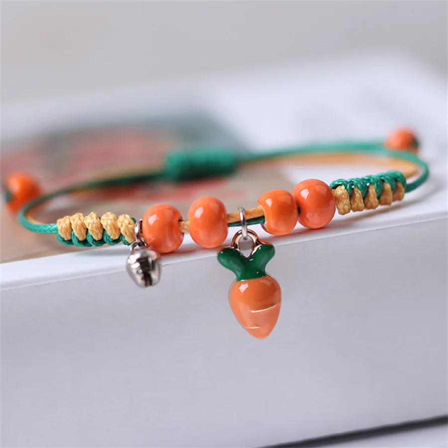 Korean Cute Cartoon Rabbit Flower Pendant Bracelets For Women Fashion Charm Bell Butterfly Cat Bracelet Friendship Jewelry