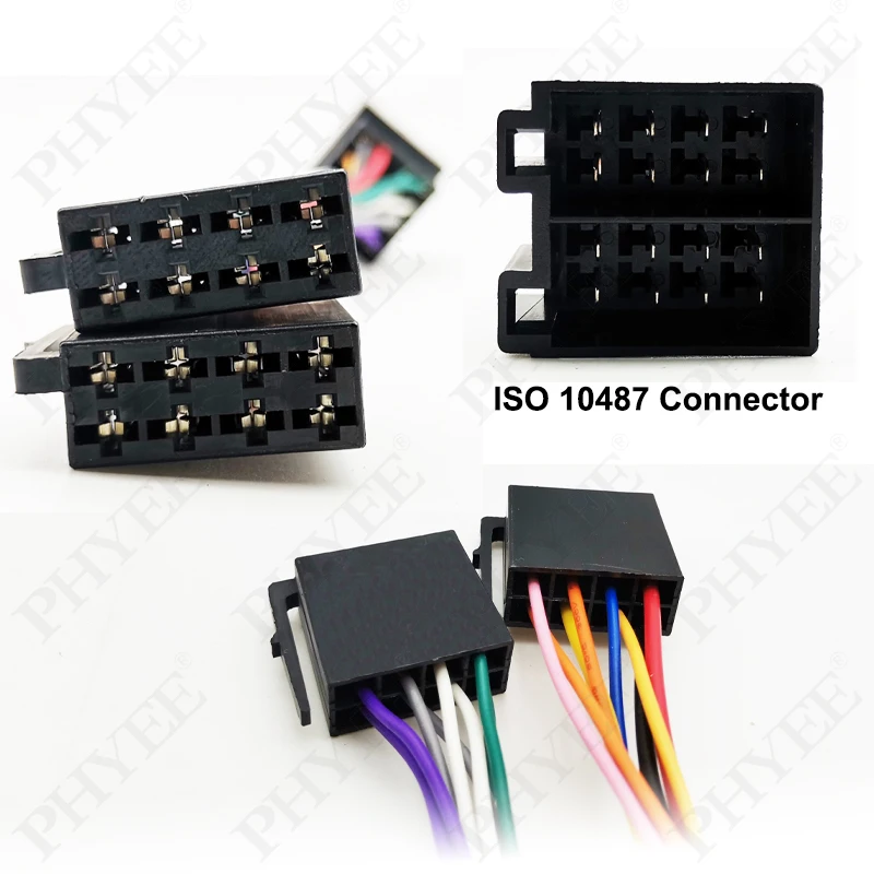 16 Pin ISO Connector Harness Adapter Plug Play Extension Wiring Cable for Aftermarket Car Audio Radio Head Unit