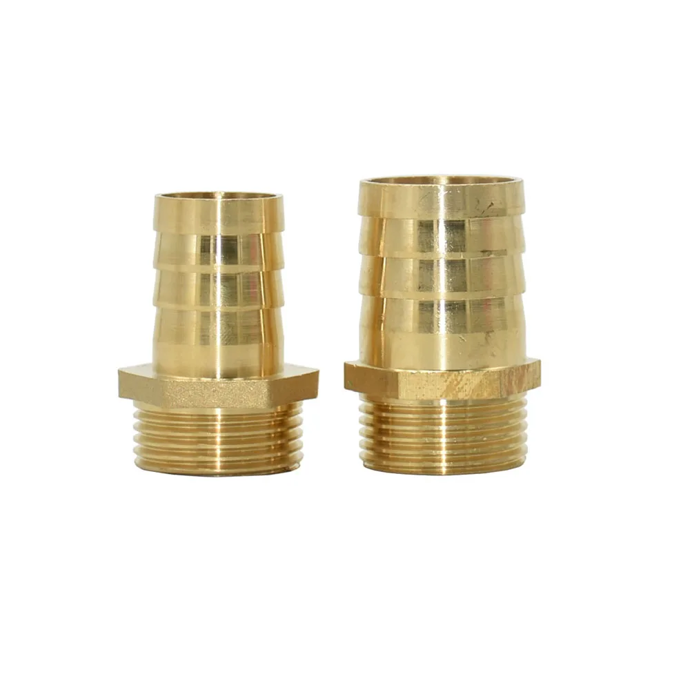 14/16/19/25mm Brass Hose Connector 1/2 3/4" Male Thread Tube Barb Fitting Copper Water Oil and Air Pipe Coupler