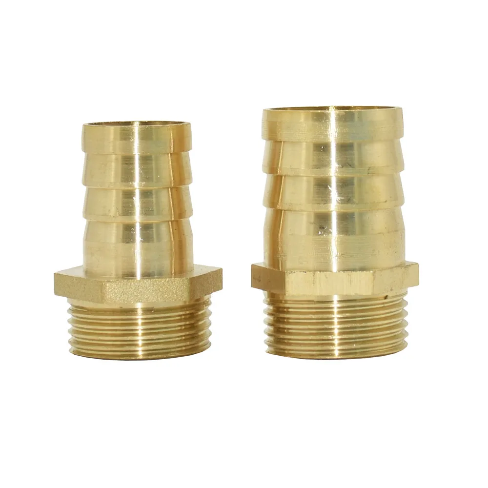 14/16/19/25mm Brass Hose Connector 1/2 3/4" Male Thread Tube Barb Fitting Copper Water Oil and Air Pipe Coupler