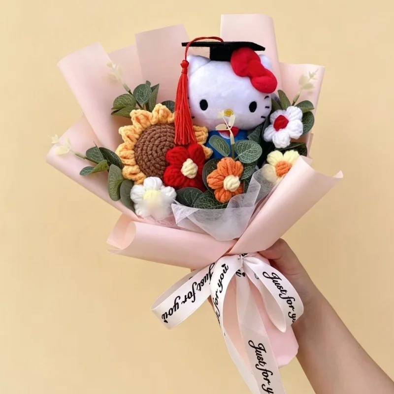 Cartoon Anime Series Hellokitty Kulomi Plush Toys Creative Graduation Bouquet Children's Day Birthday Graduation Gifts For Kids