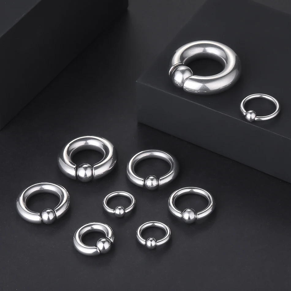 Stainelss Steel Large Captive Bead Rings PIERC Nose Hoop Weights for Ear Expander Septum Piercing Jewelry Ear Expansions 20G-00G