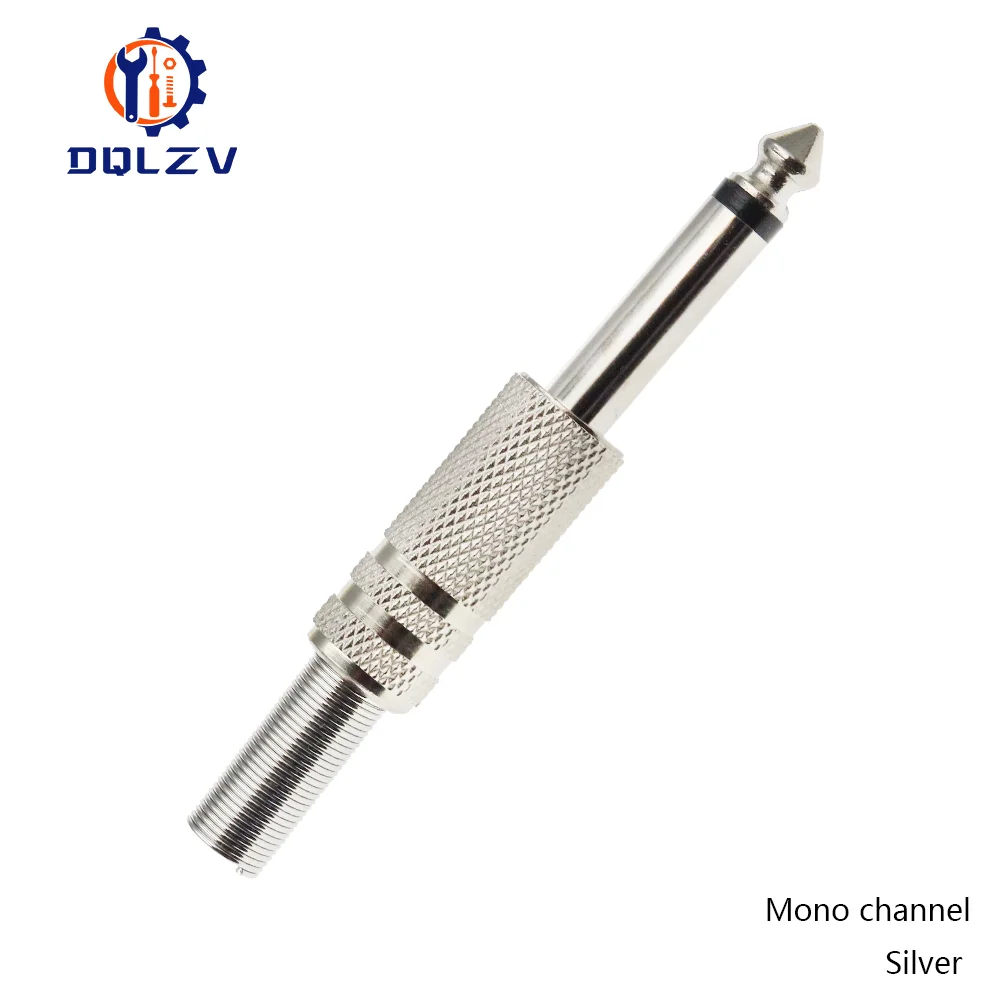 Gilding 6.35MM Jack Plug Male Mono Audio Connector Adapter 1/4Inch Male Soldering Audio Stereo Connectors