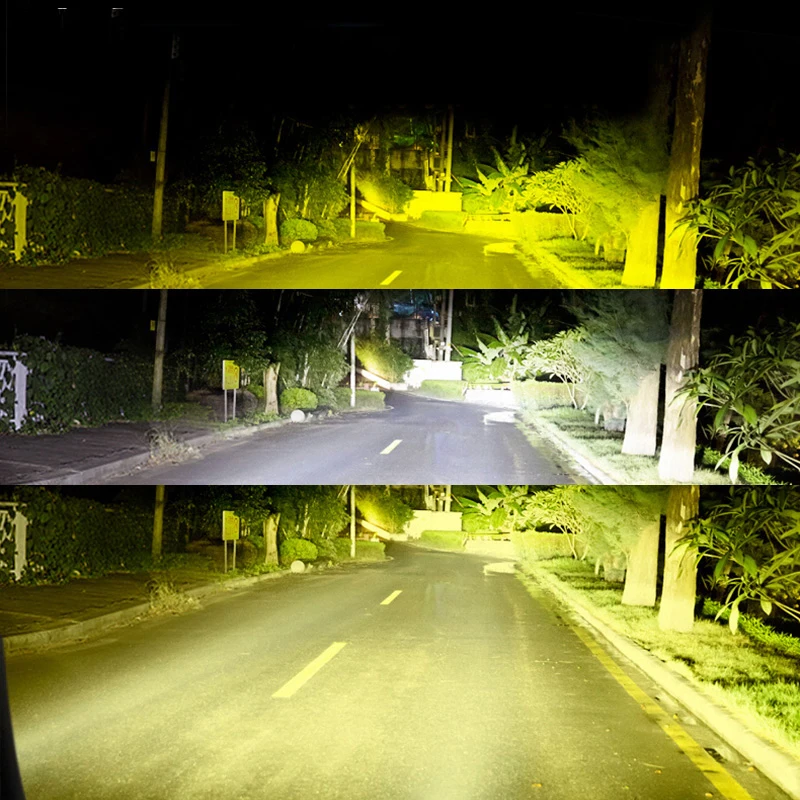 2x 100W Yellow White Dual Color Car LED Headlight 3000K+4300K+6000K H4 H8 H11 HB3 9006 H7 LED Fog Bulbs 12V H1 9005 Fog Lights