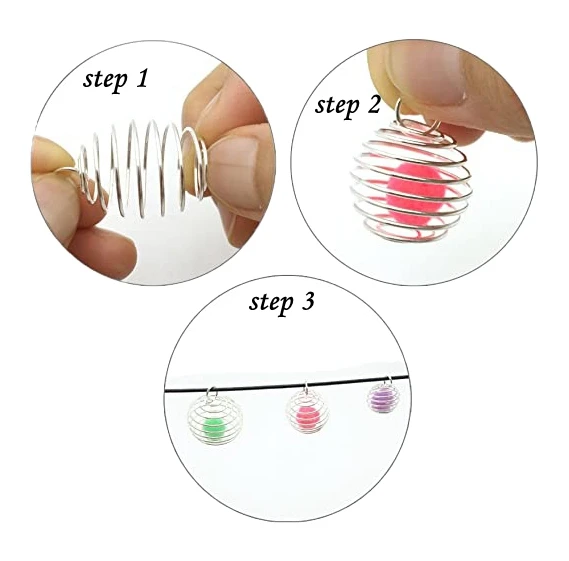 4 Color 9-25mm Spiral Bead Cages Pendants Holder Necklace Cage Pendants Findings For Diy Charms Crystals Stones Jewelry Making