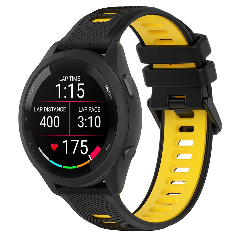 Two-Color Silicone Strap For Garmin Forerunner 265 265S 255S 255 Vivoactive 5 Replacement 18mm 20mm 22mm Watch Band