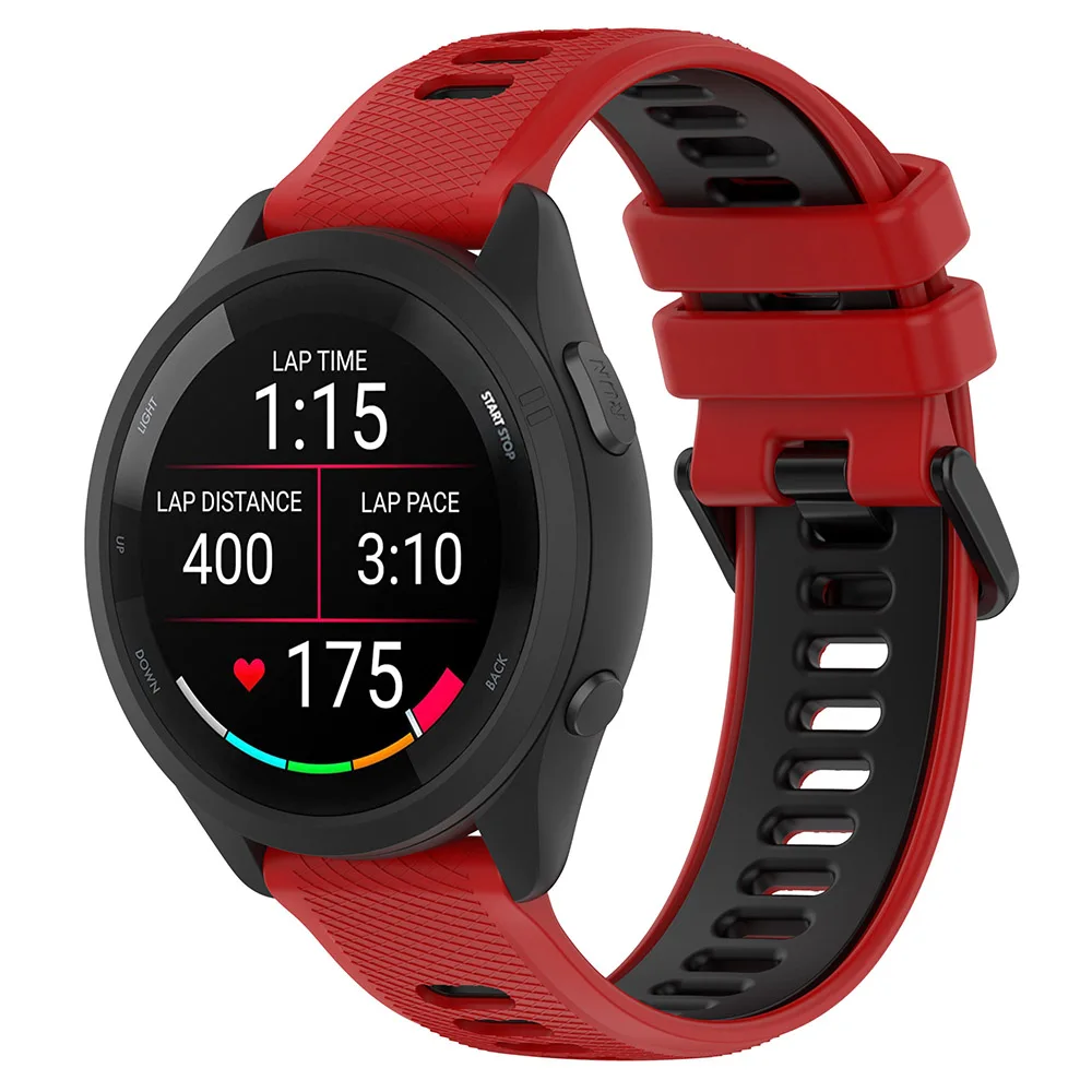 Two-Color Silicone Strap For Garmin Forerunner 265 265S 255S 255 Vivoactive 5 Replacement 18mm 20mm 22mm Watch Band