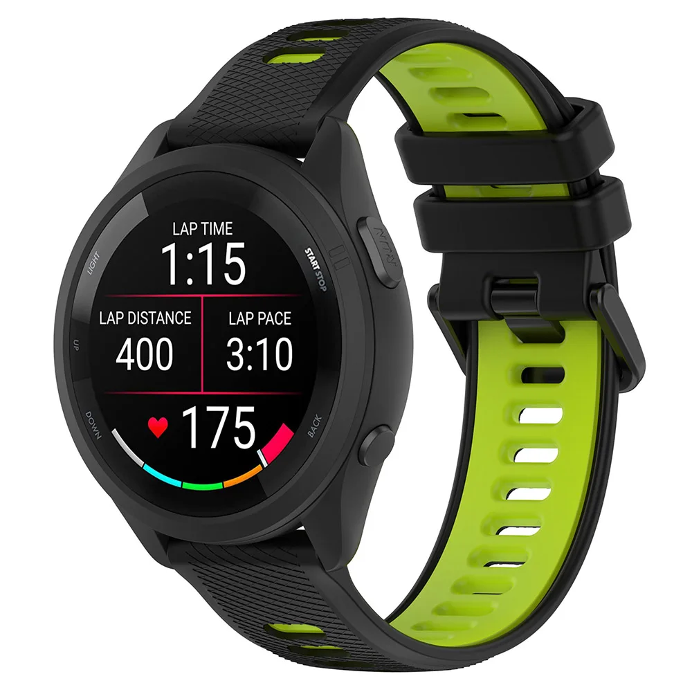Two-Color Silicone Strap For Garmin Forerunner 265 265S 255S 255 Vivoactive 5 Replacement 18mm 20mm 22mm Watch Band