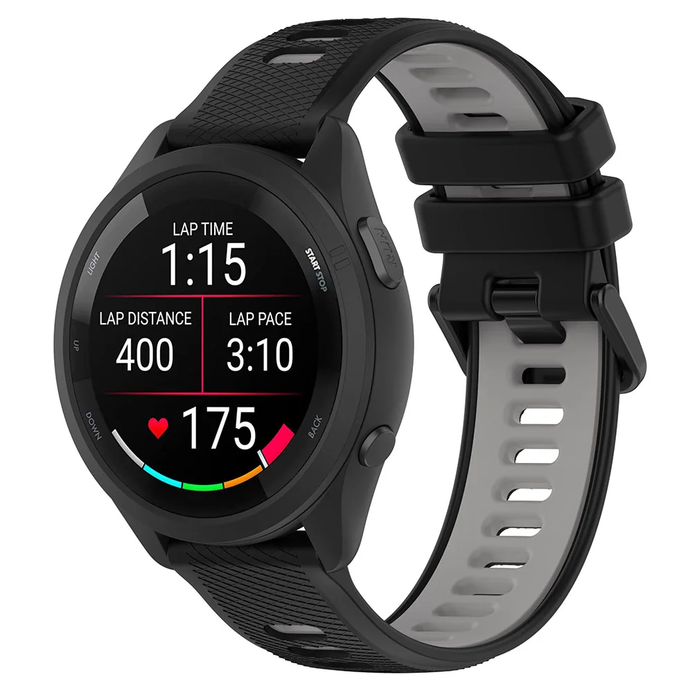 Two-Color Silicone Strap For Garmin Forerunner 265 265S 255S 255 Vivoactive 5 Replacement 18mm 20mm 22mm Watch Band