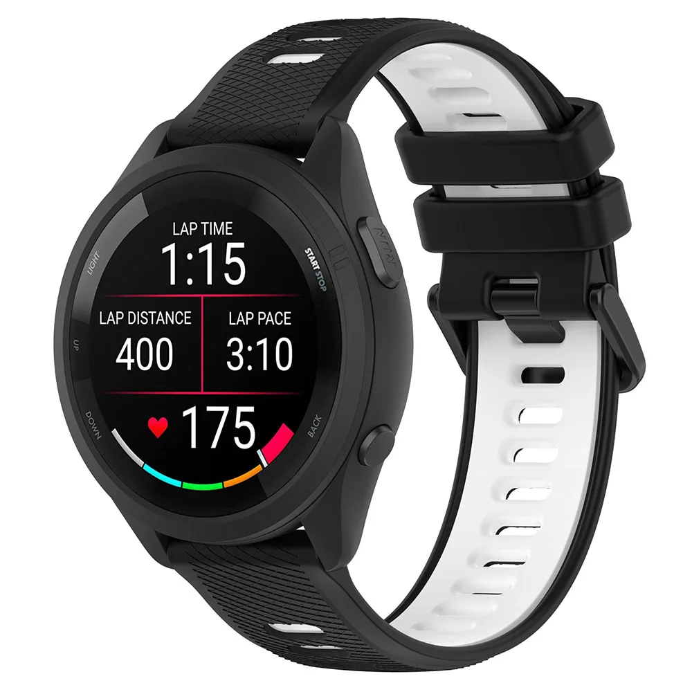 Two-Color Silicone Strap For Garmin Forerunner 265 265S 255S 255 Vivoactive 5 Replacement 18mm 20mm 22mm Watch Band