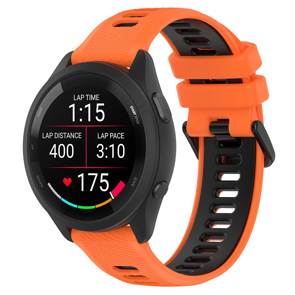 Two-Color Silicone Strap For Garmin Forerunner 265 265S 255S 255 Vivoactive 5 Replacement 18mm 20mm 22mm Watch Band