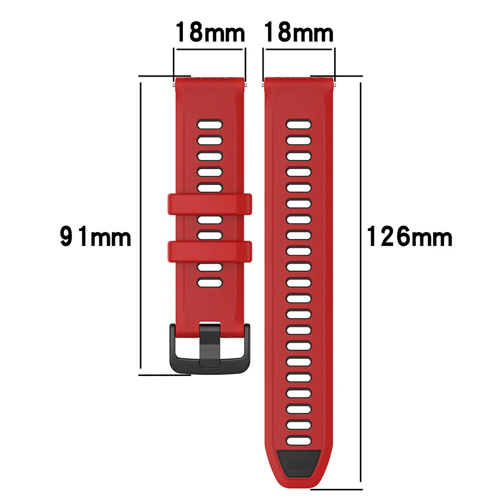 Two-Color Silicone Strap For Garmin Forerunner 265 265S 255S 255 Vivoactive 5 Replacement 18mm 20mm 22mm Watch Band