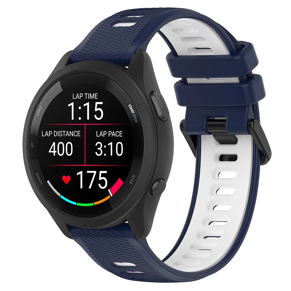 Two-Color Silicone Strap For Garmin Forerunner 265 265S 255S 255 Vivoactive 5 Replacement 18mm 20mm 22mm Watch Band