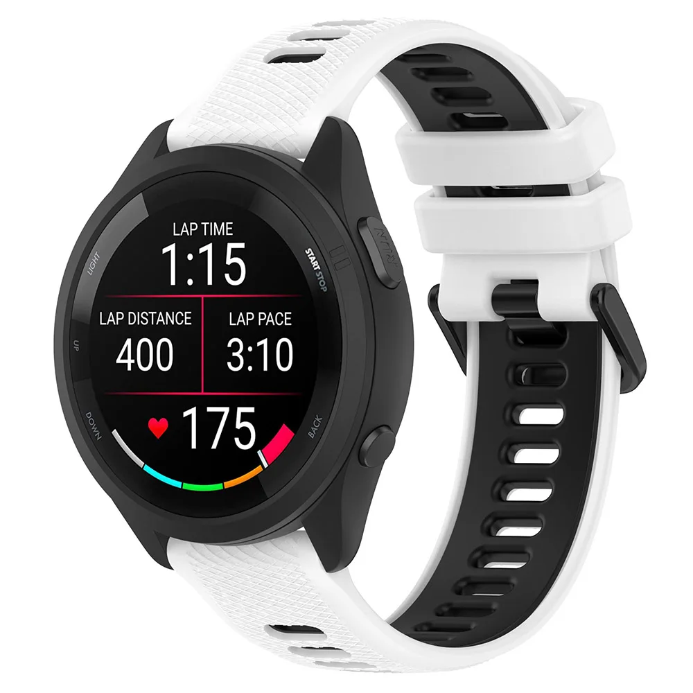 Two-Color Silicone Strap For Garmin Forerunner 265 265S 255S 255 Vivoactive 5 Replacement 18mm 20mm 22mm Watch Band
