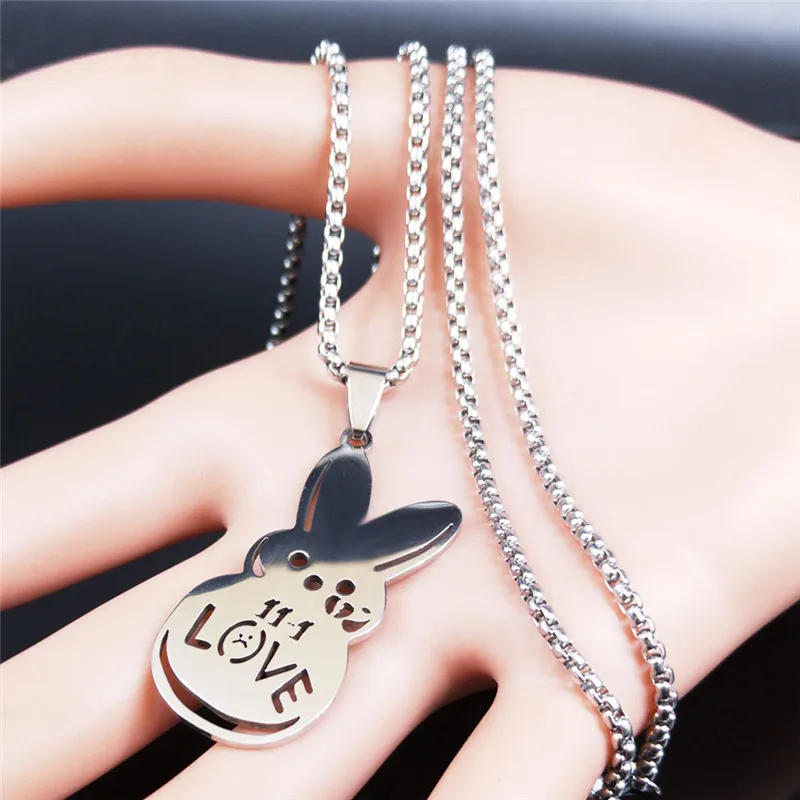 Kpop Lil Peep Love Rabbit Sad for Love Pendant Necklace Stainless Steel Necklaces Jewelry Collar Fans Gift N4209S01