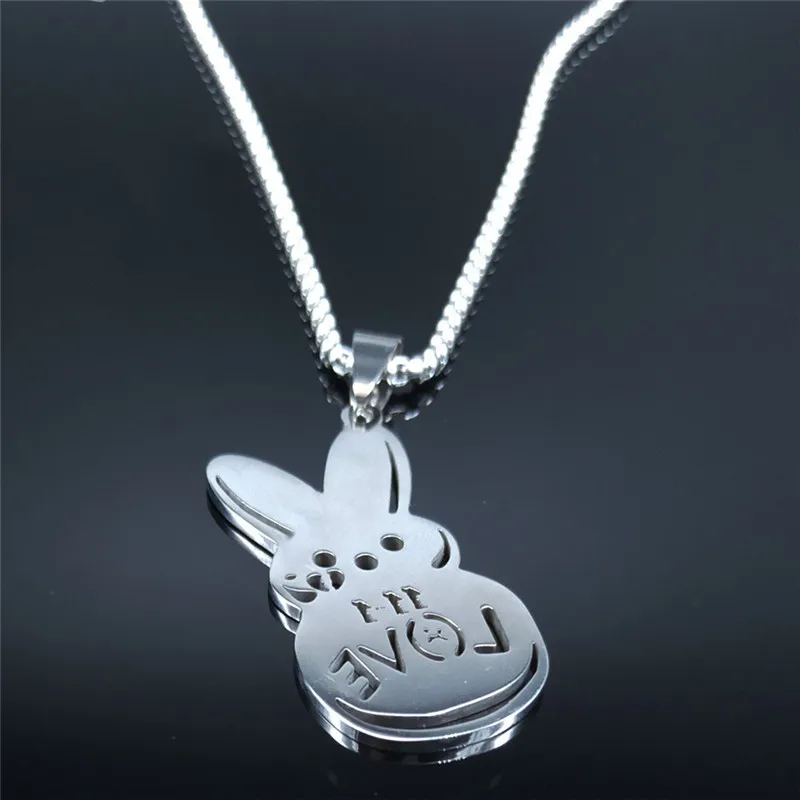 Kpop Lil Peep Love Rabbit Sad for Love Pendant Necklace Stainless Steel Necklaces Jewelry Collar Fans Gift N4209S01