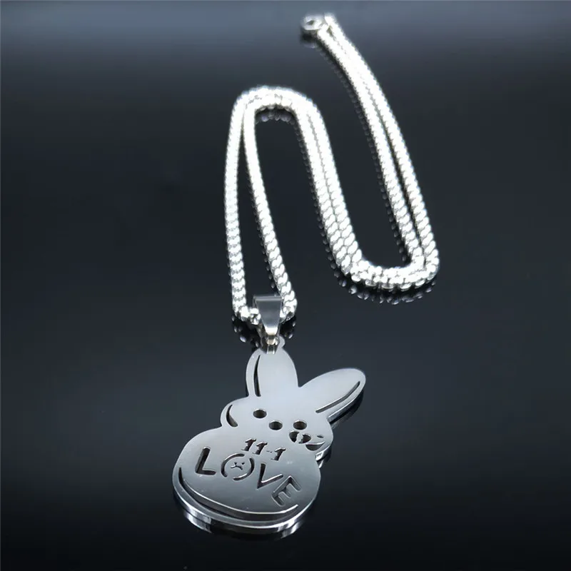 Kpop Lil Peep Love Rabbit Sad for Love Pendant Necklace Stainless Steel Necklaces Jewelry Collar Fans Gift N4209S01