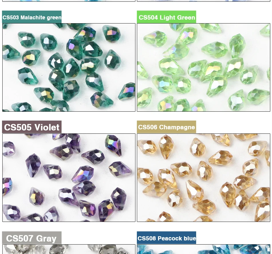 5*8mm 50pcs Briolette Pendant Waterdrop Austrian Crystal Teardrop Glass Loose Beads For Jewelry Making Bracelets DIY Accessories