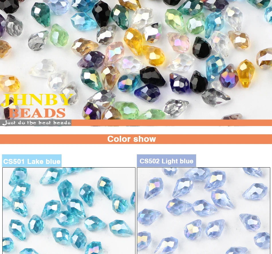 5*8mm 50pcs Briolette Pendant Waterdrop Austrian Crystal Teardrop Glass Loose Beads For Jewelry Making Bracelets DIY Accessories