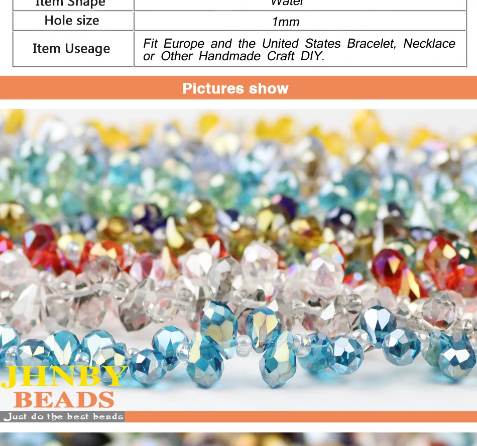 5*8mm 50pcs Briolette Pendant Waterdrop Austrian Crystal Teardrop Glass Loose Beads For Jewelry Making Bracelets DIY Accessories