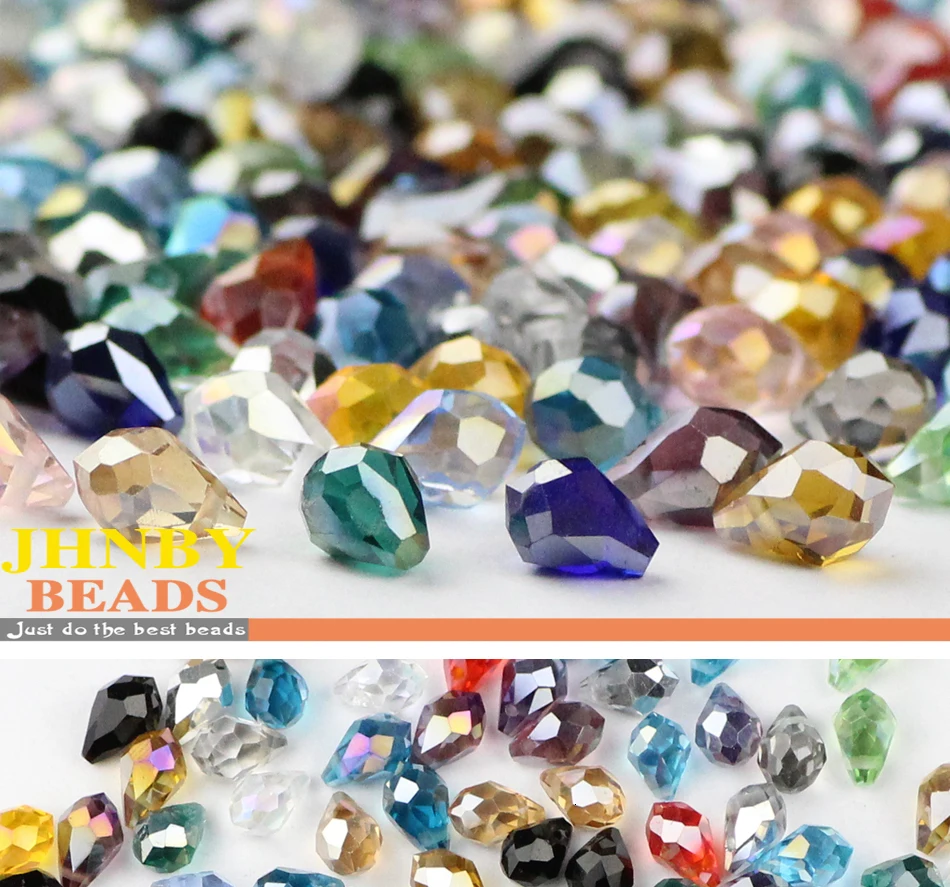 5*8mm 50pcs Briolette Pendant Waterdrop Austrian Crystal Teardrop Glass Loose Beads For Jewelry Making Bracelets DIY Accessories