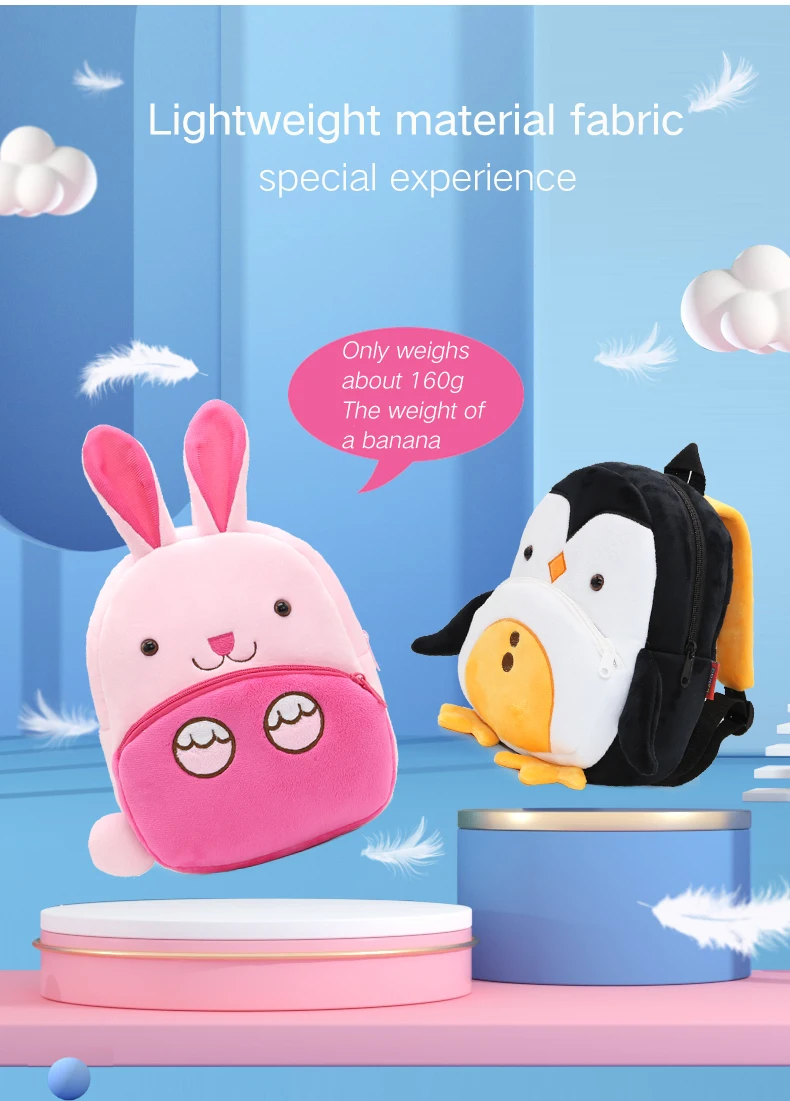 Cute Animals Cartoon Plush Children Backpacks Schoolbag Girls Boys casual Baby Bags
