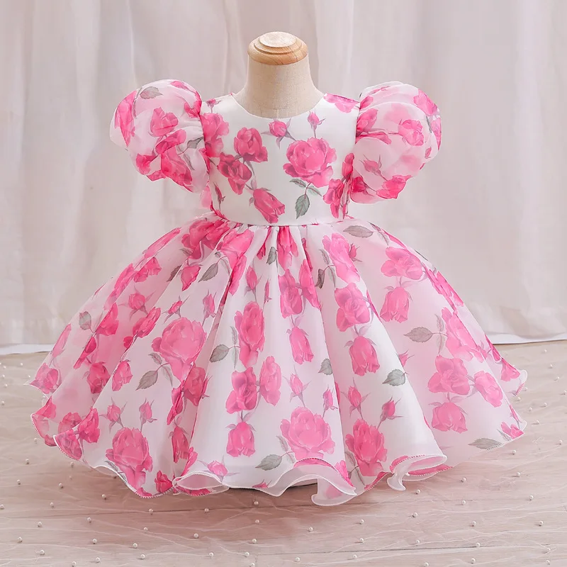 Rainbow Tutu Girls Party Dress Pageant Children Costume Princess Kids Bridesmaid Clothes For Birthday Wedding Gowns Vestidos 1-6