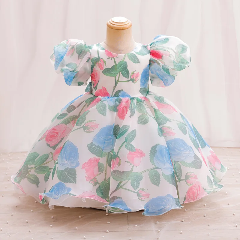 Rainbow Tutu Girls Party Dress Pageant Children Costume Princess Kids Bridesmaid Clothes For Birthday Wedding Gowns Vestidos 1-6