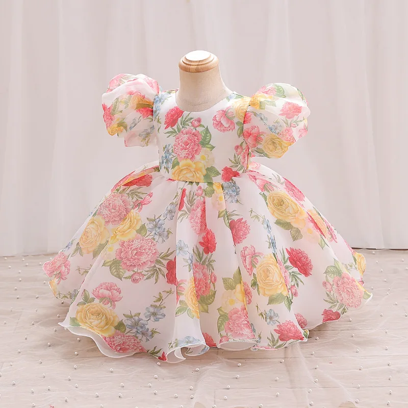 Rainbow Tutu Girls Party Dress Pageant Children Costume Princess Kids Bridesmaid Clothes For Birthday Wedding Gowns Vestidos 1-6