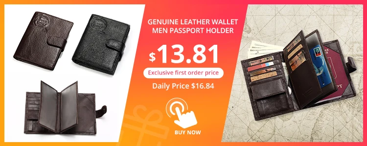 Vintage Crazy Horse Leather Men Wallets RFID Protection Mini Metal Card Holder Wallet Zipper Coin Pocket for Man