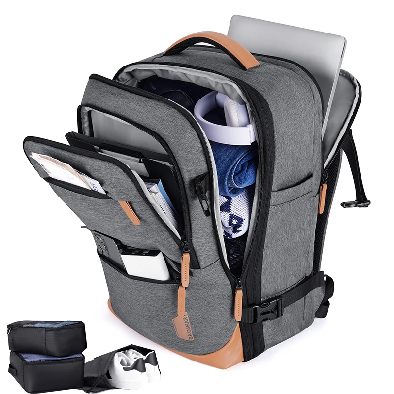 BAGSMART 17.3'' Laptop Backpack 4Pcs 40L Travel Cabin Backpack Airline Carry On Luggage Backpack Suitcase with Packing Cubes