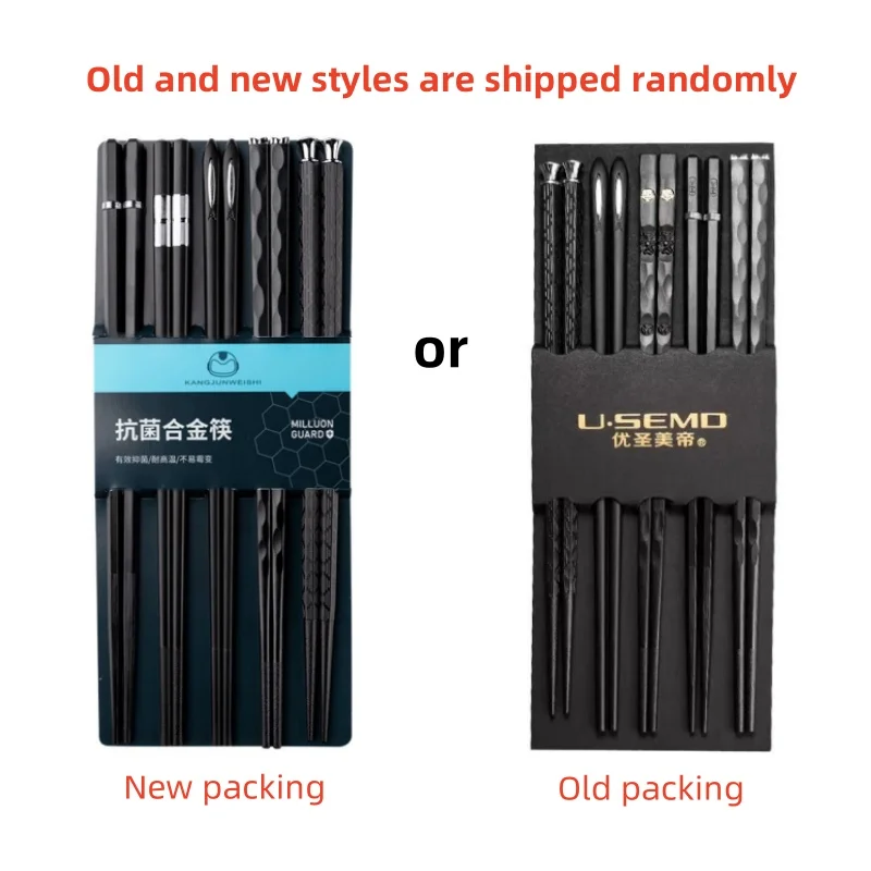 5 Pairs Japanese Chinese chopsticks Sushi Sticks Reusable Alloy Korean Chopsticks Set Healthy Alloy Tableware Palillos Chinos