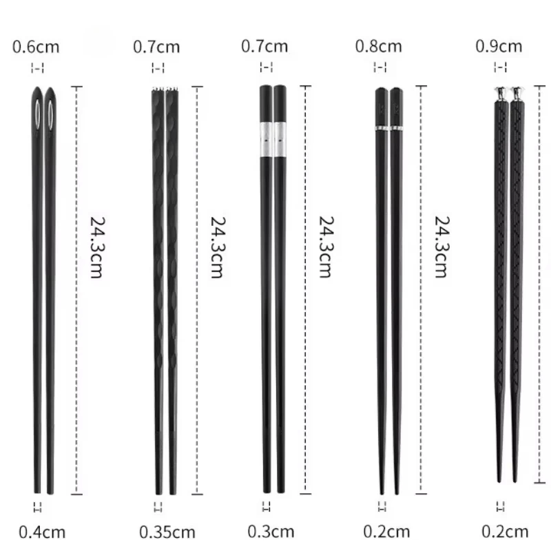 5 Pairs Japanese Chinese chopsticks Sushi Sticks Reusable Alloy Korean Chopsticks Set Healthy Alloy Tableware Palillos Chinos