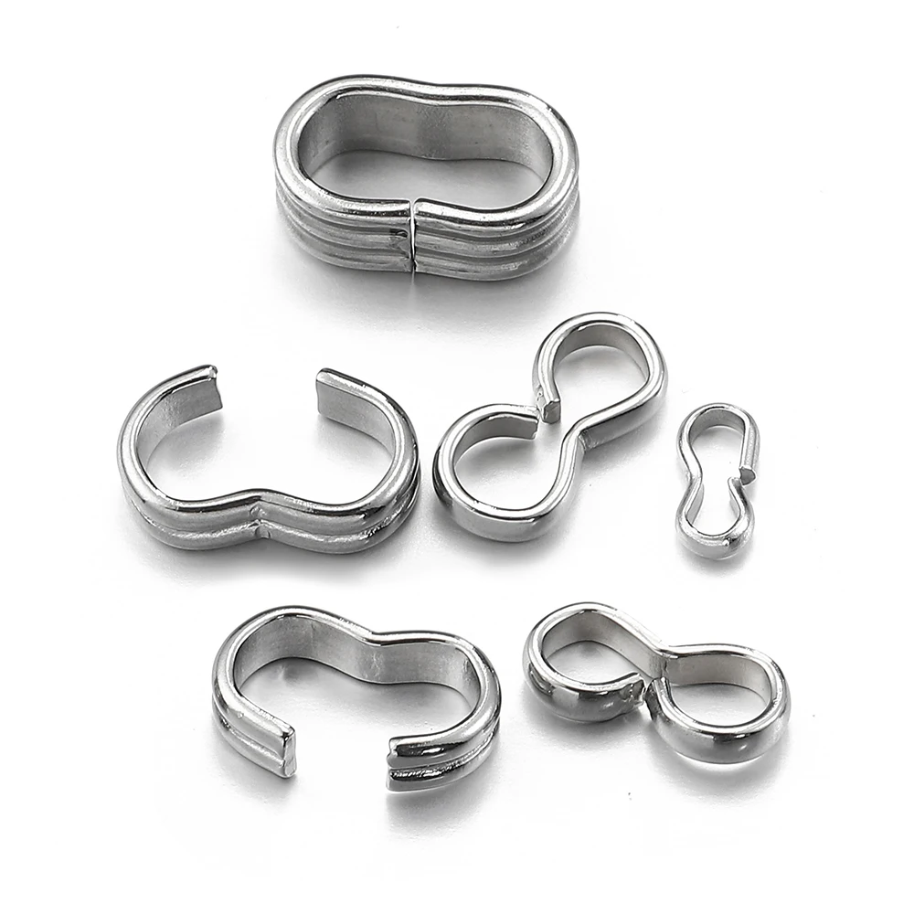50pcs Stainless Steel 8 Shape Clip Handmade Necklace Connector Buckle Bracelet Accessories Clasp for DIY Jewelry Making Supplies