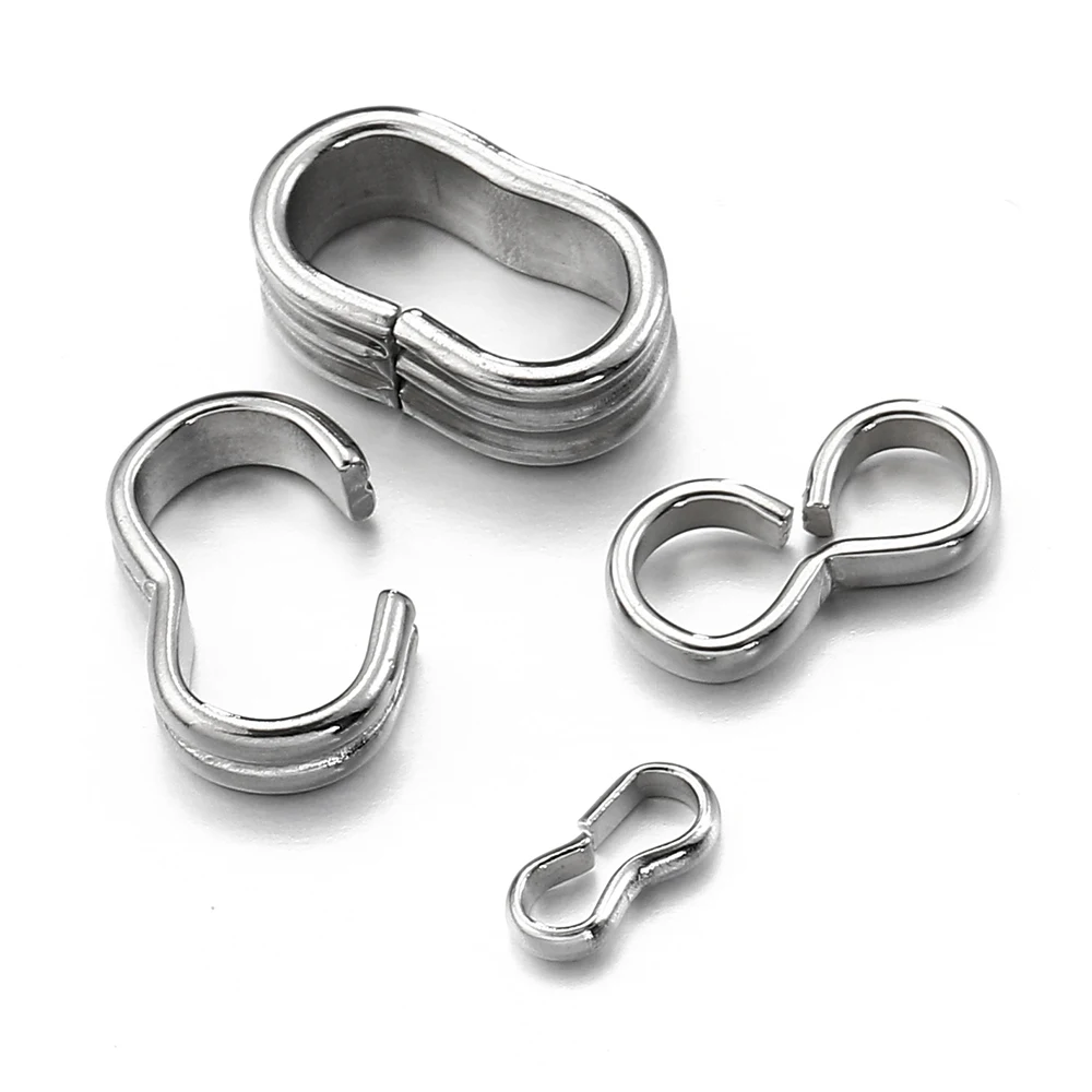 50pcs Stainless Steel 8 Shape Clip Handmade Necklace Connector Buckle Bracelet Accessories Clasp for DIY Jewelry Making Supplies
