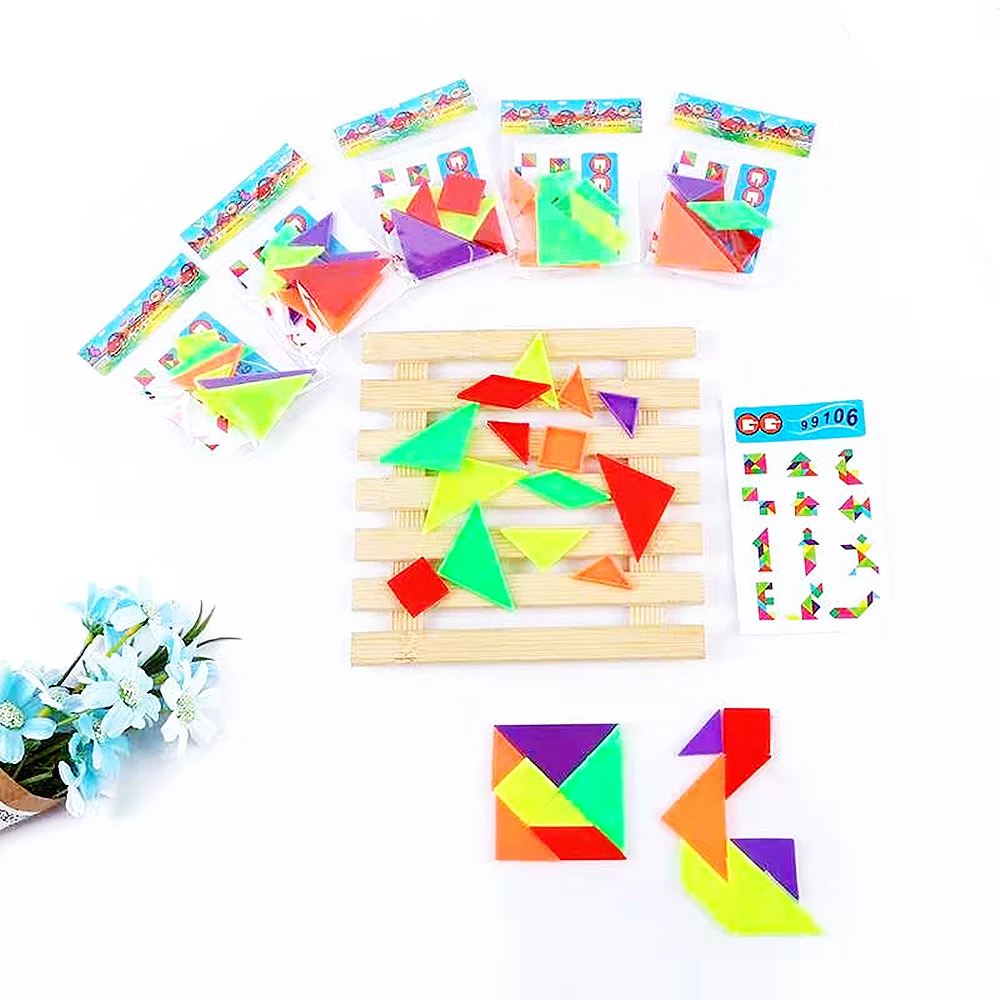 20 Pcs Mini Tangram Puzzles Game Kids Birthday Baby Shower Party Favors Keepsake Pinata Fillers Kindergarten Carnival Prizes