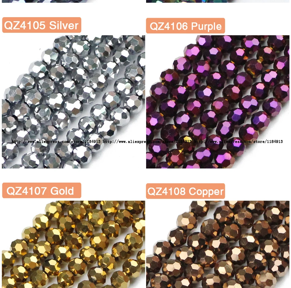 100pcs 4mm Faceted Round Austrian Crystal Plated Color Loose Bead For Jewelry Making DIY Bracelets Necklace Accessories