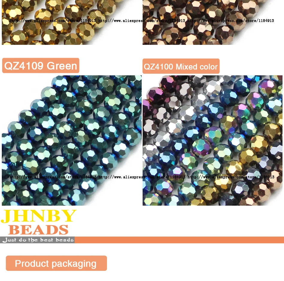 100pcs 4mm Faceted Round Austrian Crystal Plated Color Loose Bead For Jewelry Making DIY Bracelets Necklace Accessories