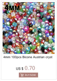100pcs 4mm Faceted Round Austrian Crystal Plated Color Loose Bead For Jewelry Making DIY Bracelets Necklace Accessories